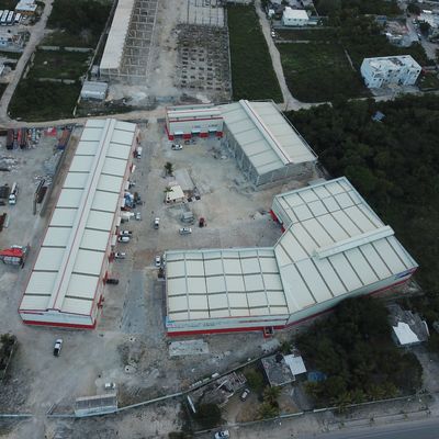 โครงสร้างเหล็กเบา Prefab อาคารโกดัง