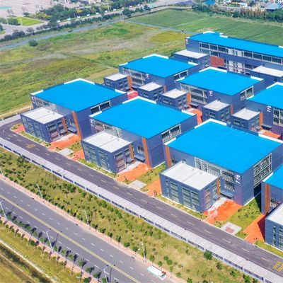 อาคารโกดัง Prefab Commercial โครงสร้างเหล็กกระปุก