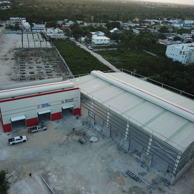 อาคารคลังสินค้า Prefab สะอาด Hot Dip Galvanized อาคารคลังสินค้าขนาดใหญ่