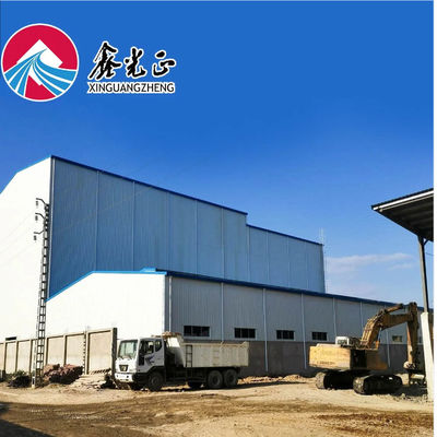 รวดเร็วก่อตั้ง Prefabricated โครงสร้างเหล็ก อาคาร Hot Dipped สําหรับโกดัง