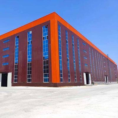 Q355b H อาคารโครงสร้างเหล็กขั้ว โกดังเรือนกระจก