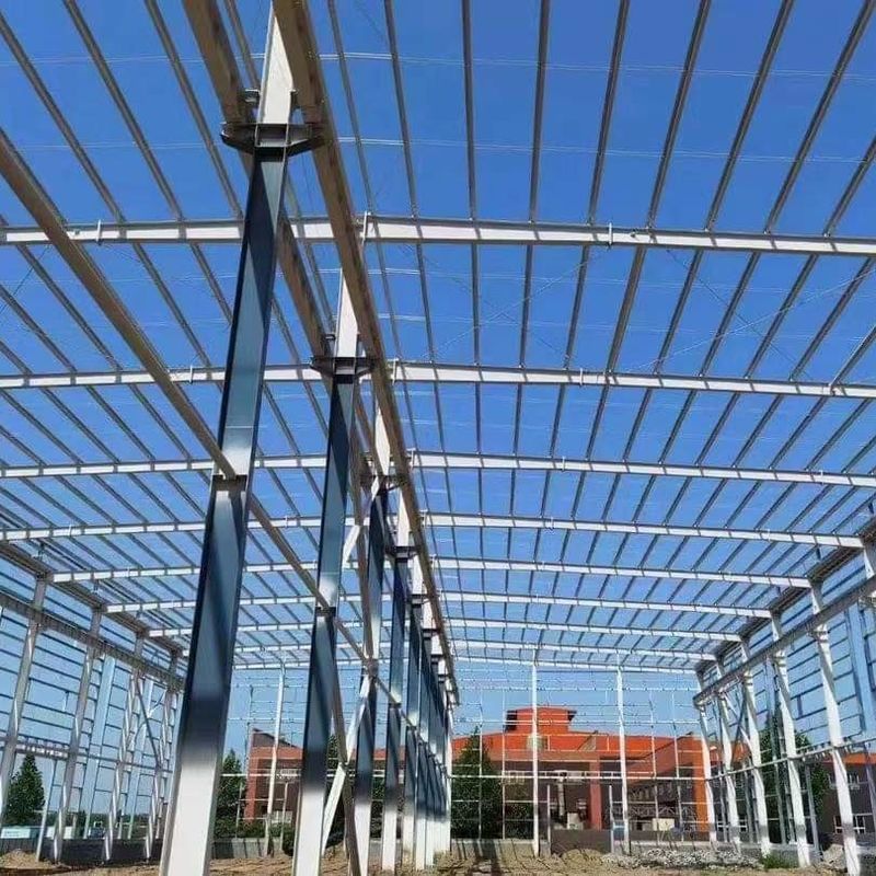 โรงงานโครงสร้างเหล็กกันน้ํา ไฟคาร์บอนต่ํา โรงงานโลหะ Prefab