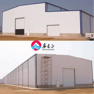 รวดเร็วก่อตั้ง Prefabricated โครงสร้างเหล็ก อาคาร Hot Dipped สําหรับโกดัง