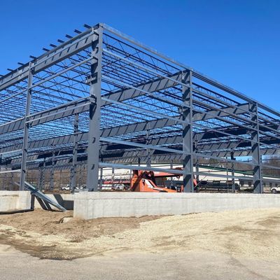 อาคารโครงสร้างเหล็กสมัยใหม่ อาคารเก็บสินค้าเหล็กอุตสาหกรรมกระปุก