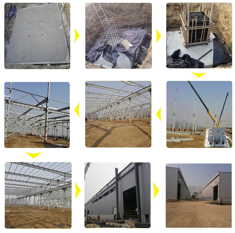 Q235 โรงงานโครงสร้างเหล็ก โกดังโลหะ Prefab ใบรับรอง SGS 9