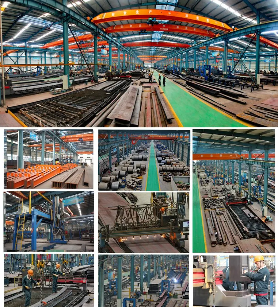 การทาสีอาคารโครงสร้างเหล็ก OEM โครงสร้างเหล็ก Prefabricated Warehouse 9